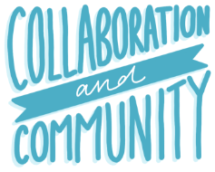 Stylised writing showing Arch value collaboration and community