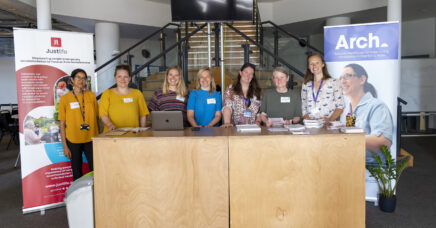 The reception team at the 2022 Homeless Health conference