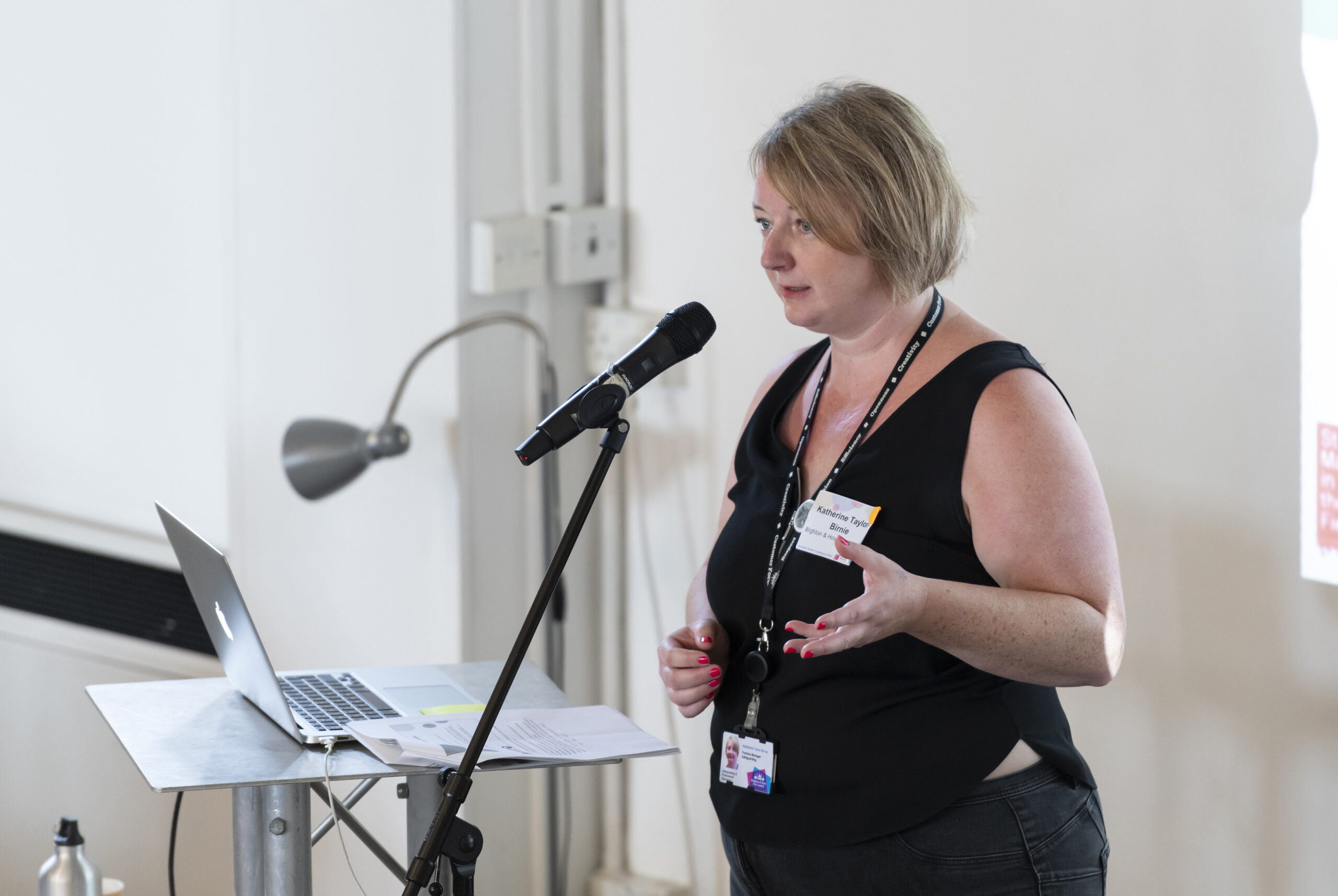 An expert speaker delivers a talk on safeguarding at the 2022 Homeless Health conference